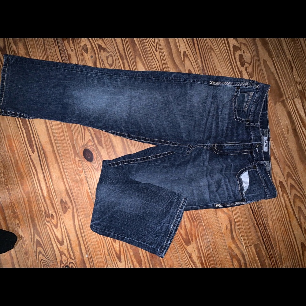 Men buckle jeans